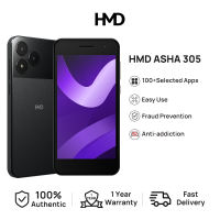 【New】HMD Asha 305 Lite Smartphone|100+Selected-Apps |AOSP Android OS Easy-Use |Fraud-Prevention| Anti-addiction makers of Nokia