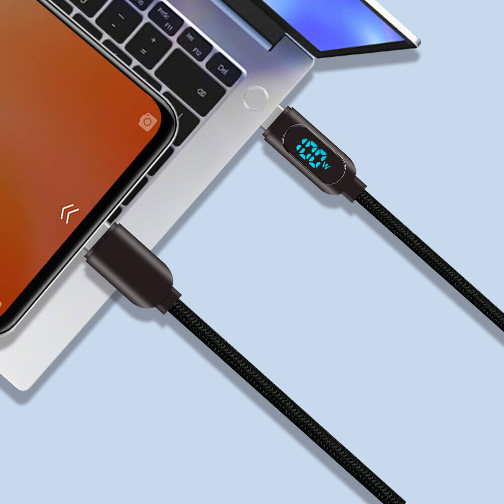 Cavo USB C digitale tipo C Kabel da 5A a ricarica rapida in nylon da 100 W per iPhone 15 Pro Max MacBook Air/Pro iPad Air/Mini Galaxy S22/S23_voghion.com