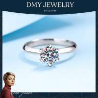 DMY Jewelry 100% Pass Diamond Test/Silver 925 Original/Simple Classic Engagement Ring Real Moissanite With Certificate/Engagement Ring For Women/Cincin Perak Perempuan Original/Diamond Ring Original/Cincin Silver 925 Original Perempuan/White Gold Ring