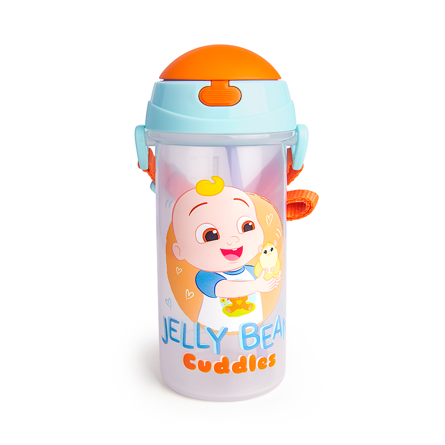Kidztime x Cocomelon Children Toddler BPA Free Kids Cartoon Character Straw Water Bottle (550ml)