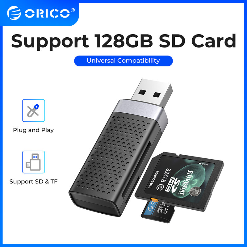 Orico đầu đọc thẻ usb 3.0 flash thẻ nhớ thông minh 2 khe cắm cho tf sd bộ chuyển đổi thẻ micro sd phụ kiện máy tính xách tay pc macbook linux