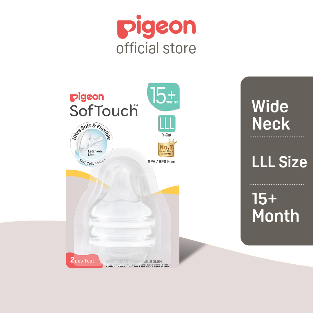Pigeon SofTouch™ Wide Neck Latch-On Teat SS/S/M/L/LL/LLL