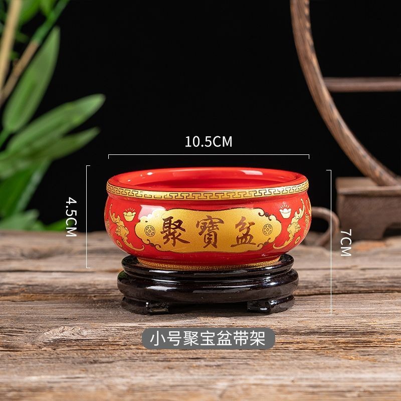 大师推荐已开光 陶瓷家用聚宝盆聚财招财办公客厅摆件聚财玄关装饰品工艺品存钱罐Ceramic household treasure pot wealth gathering and recruitment office living room20250104