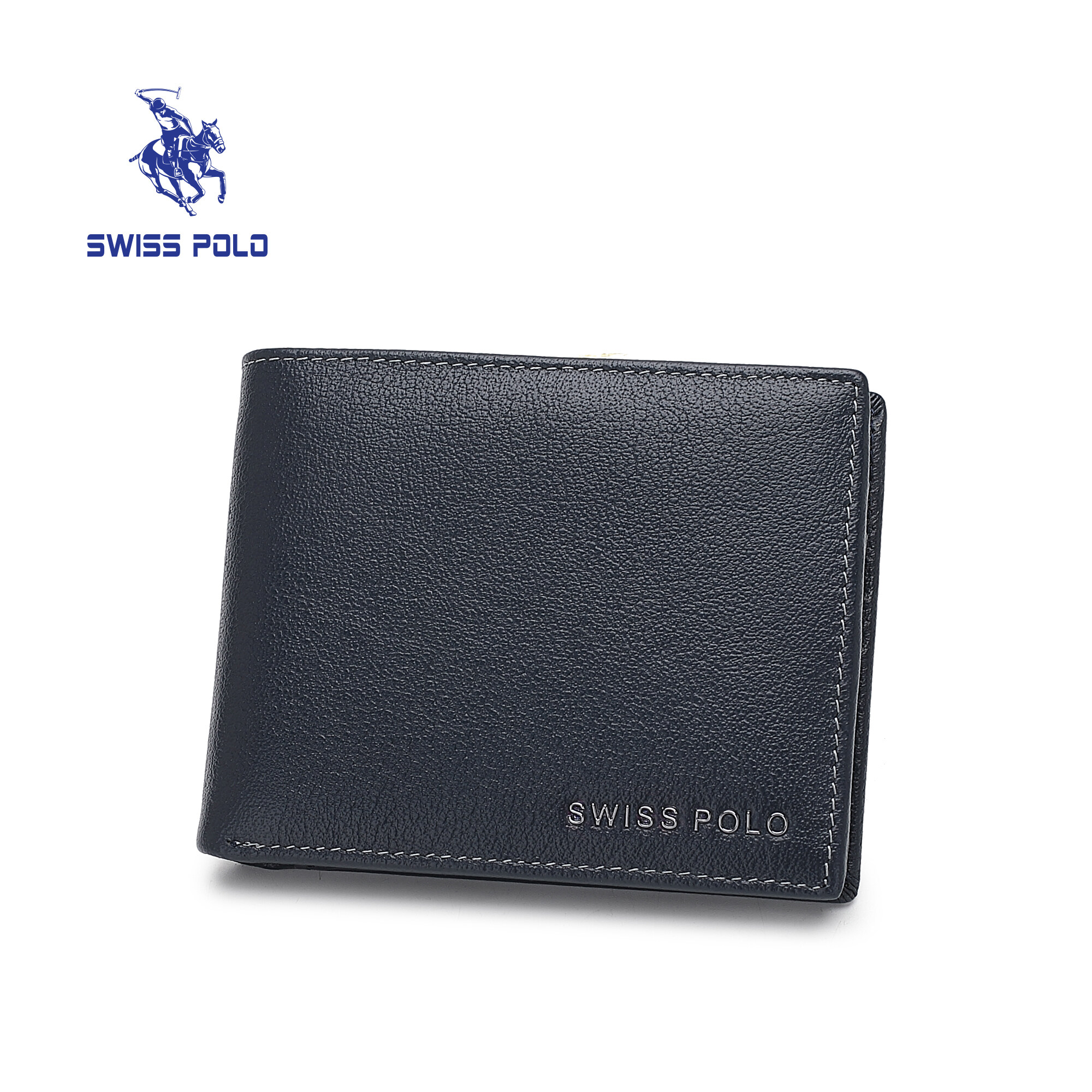 SWISS POLO Genuine Leather RFID Short Wallet SW 193-2 BLUE