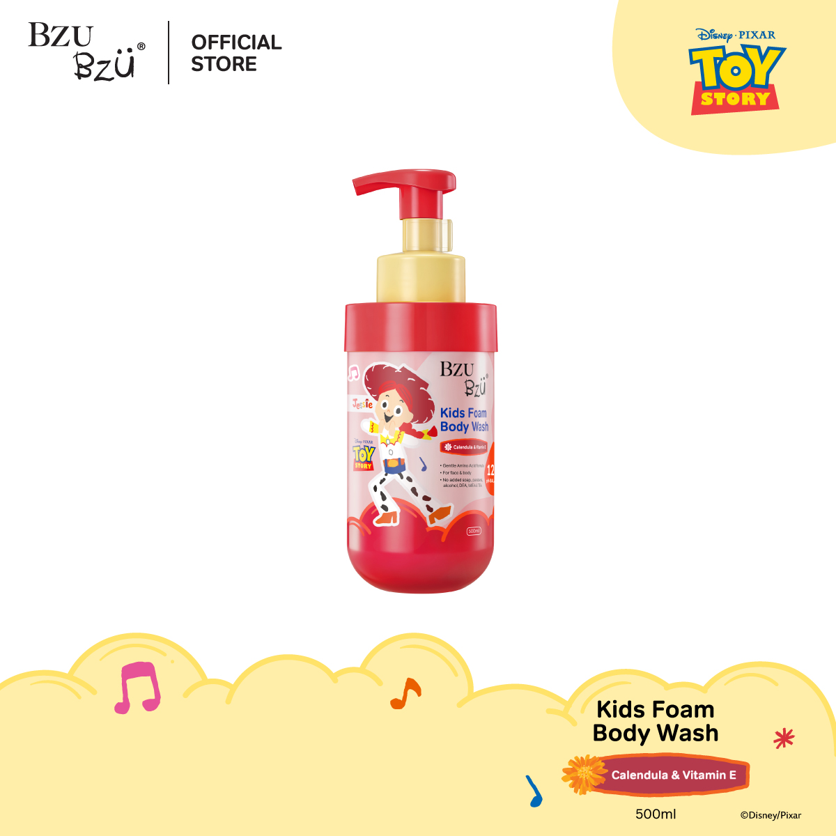 BZU BZU Toy Story Calendula & Vitamin E Kids Foam Body Wash (500ml)
