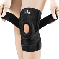 NEENCA Knee Brace with Side Stabilizers & Patella Gel Pads Adjustable Compression Knee Support Breathable Knee Sleeve for Sports Workout Daily Activities 2 Pieces