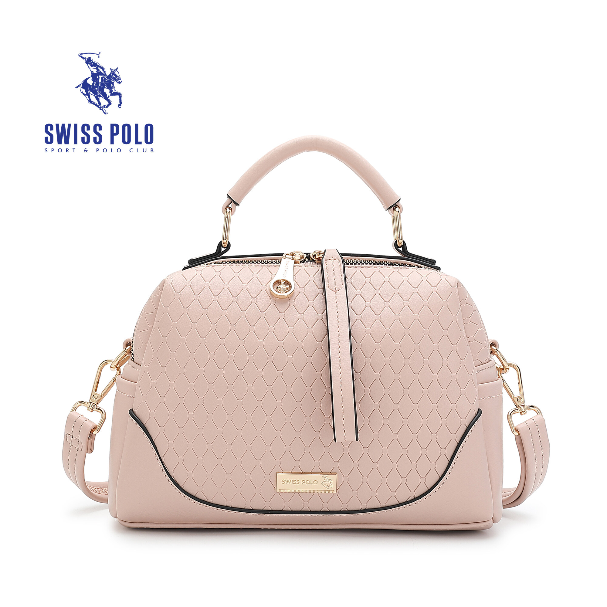 SWISS POLO Ladies Top Handle Sling Bag HHZ 6355-3 LIGHT PINK