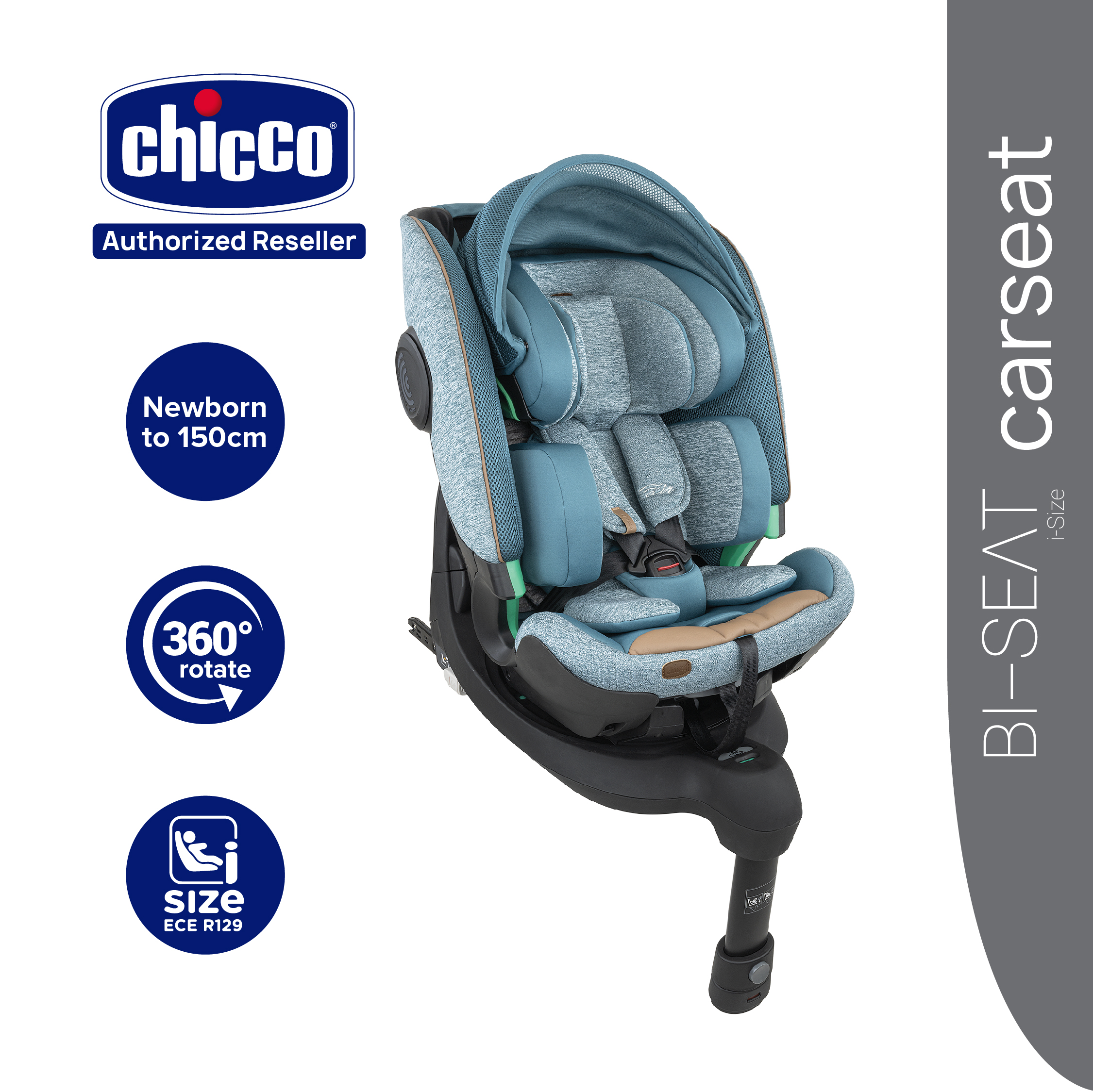 🎁FREE GIFT🎁 Chicco Bi-Seat Air I-Size With Base 360 Newborn Car Seat