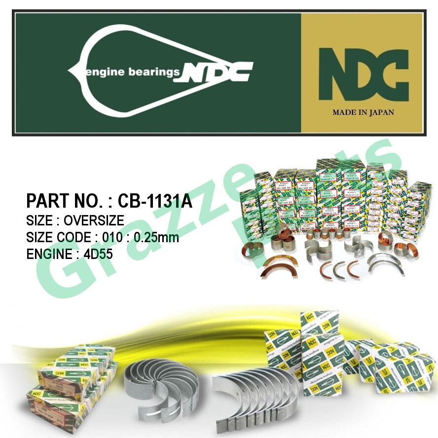 NDC Japan Con Rod Bearing 010 (0.25mm) Size CB-1131A for Mitsubishi Pajero LO47 L047 4G54 4D55 4D56
