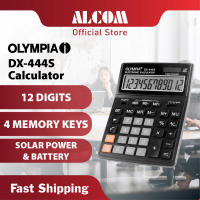 OLYMPIA DX-444S Calculator with 12 Digits Solar Power Battery Big Display & 4 Memory Keys