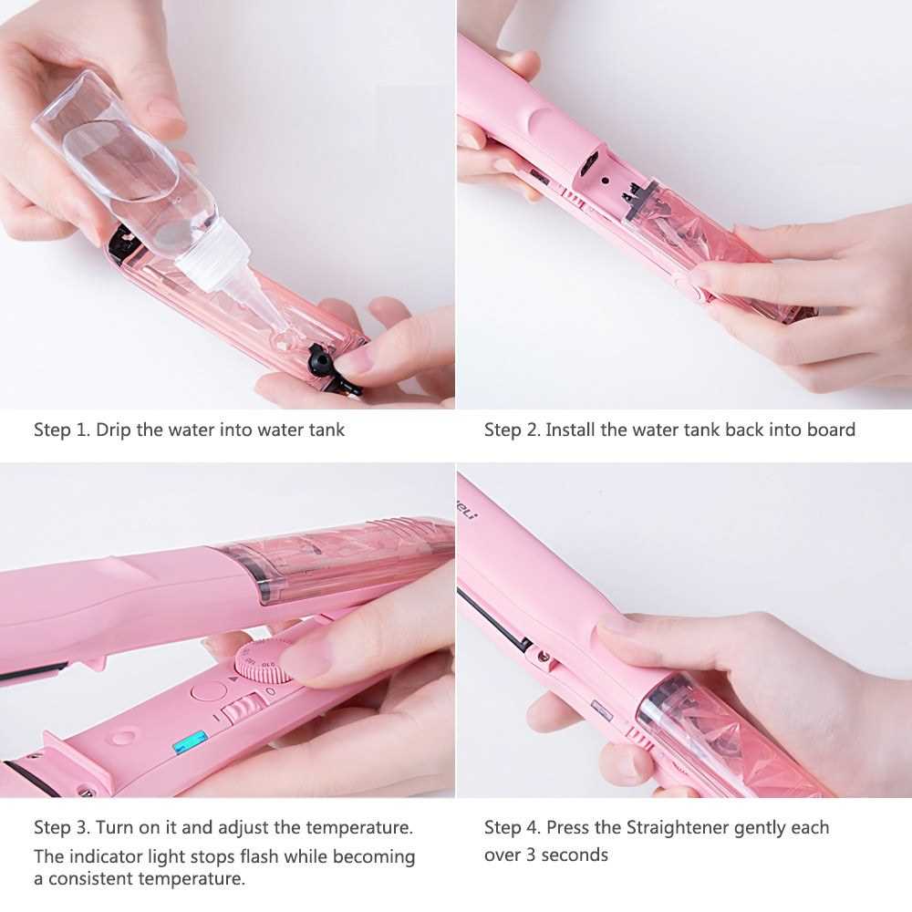 Xiaomi YueLi Hair Straightener Vapor Steam Curler (Pink)