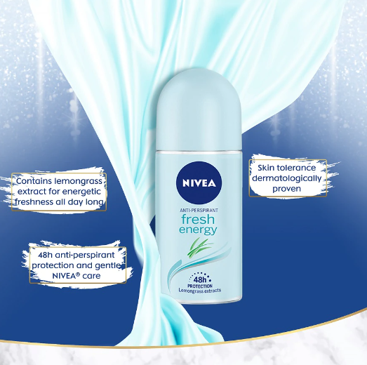 NIVEA Anti-Perspirant Deodorant Roll On Energy Fresh (25ml)