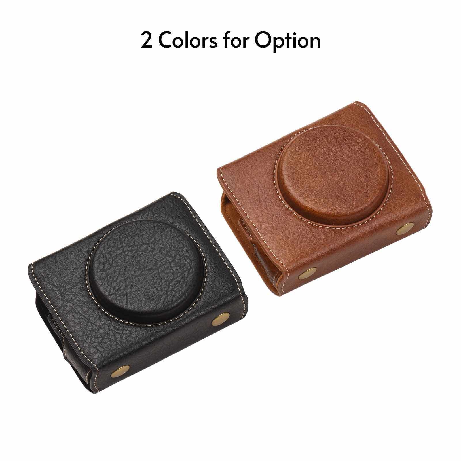 Andoer Vintage PU Leather Camera Case Protective Camera Bag with Strap Replacement for SONY RX100 VII VI V IV III II I HX90 HX80 HX99 HX95 HX60V HX50 HX30 HX20 (Brown)