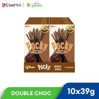 POCKY DOUBLE CHOCO 39G x 10 PACKS