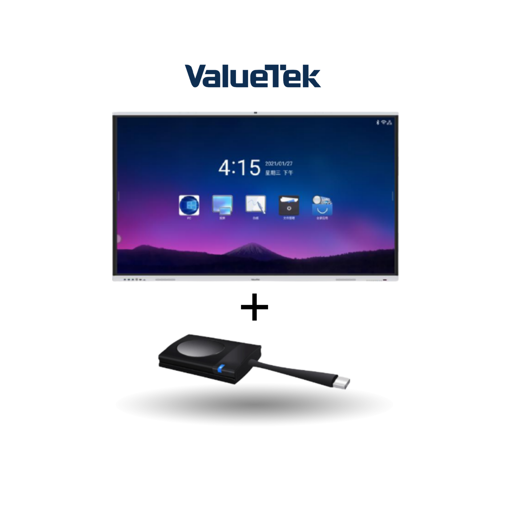 ValueTek 65" Touch Screen Smart Monitor TV |Dual OS Android & Window |4K Ultra-HD Resolution |Built-in FHD Camera & 6 Mic