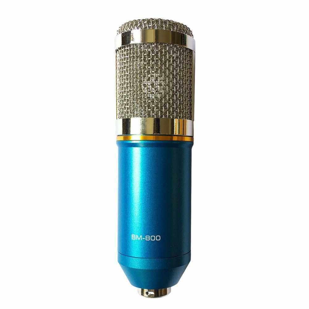 BM-800 Condenser Microphone with Shock Mount for Sound Recording Broadcasting Radio Singing (Blue) (Blue)