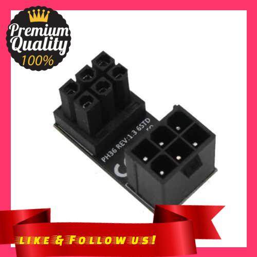 People\'s Choice ATX 6 Pin U Turn 180 Degree Angle Connector Power Adapter Board for Desktop Graphics Card Works with the PCB Board without Gap (Black)
