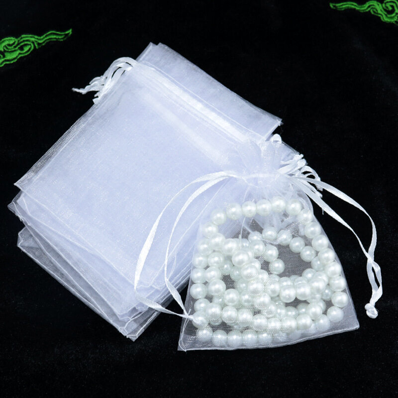 Mixed Color Sheer Organza Bags for Wedding Favor With Drawstring Premium Jewelry Pouches Party for Festival Gift Candy Fruit Protection