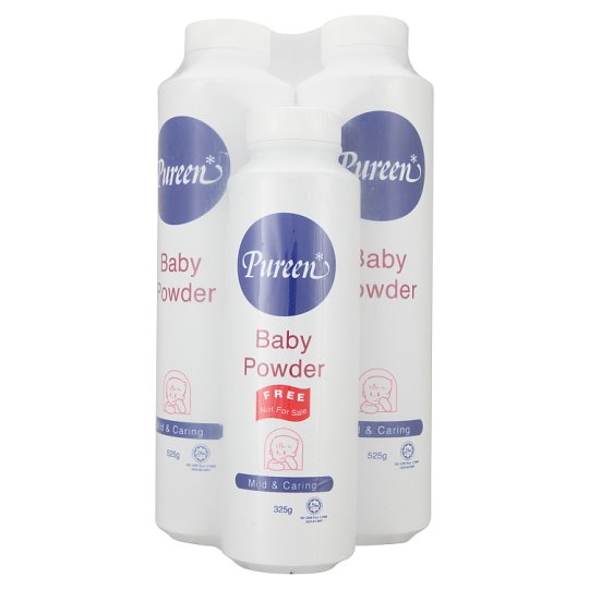 PUREEN BABY POWDER 2 x 525 g WITH BABY POWDER 325 G Bedak Badan Bayi