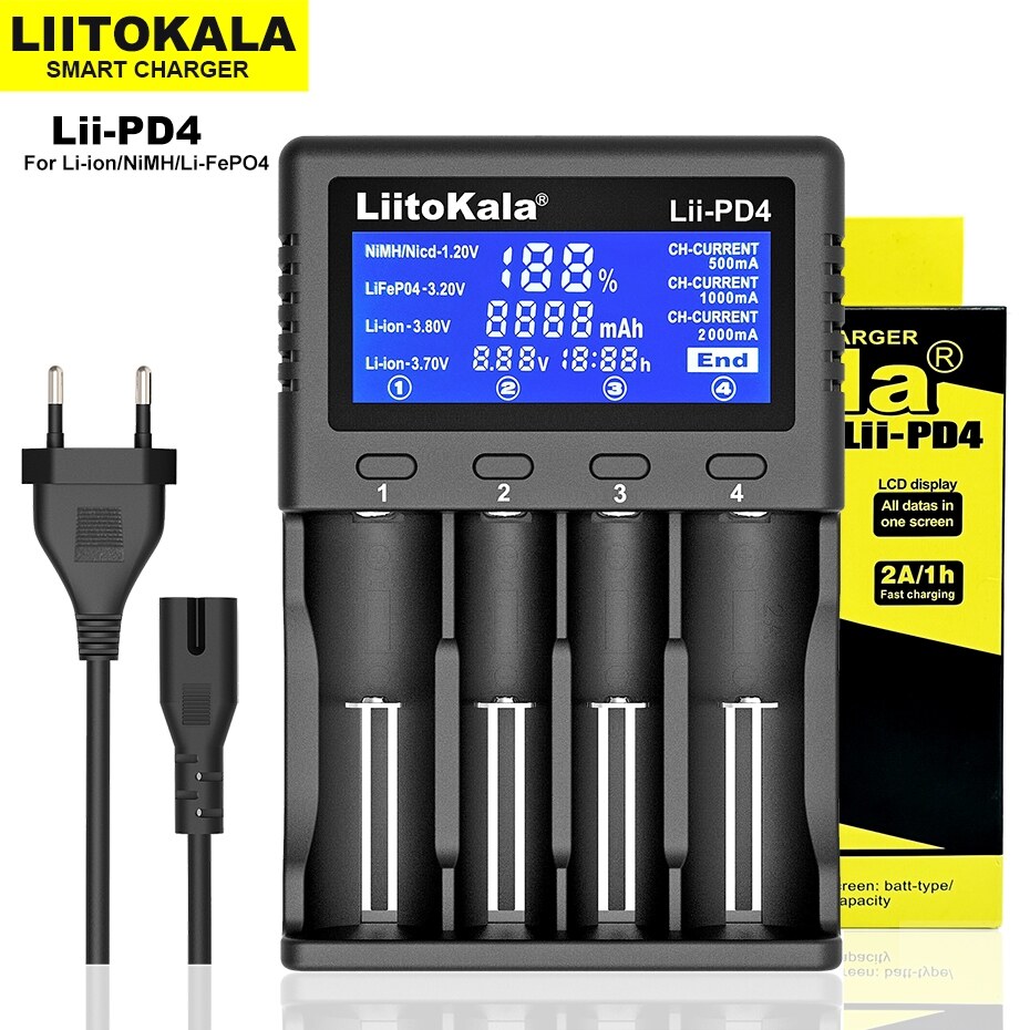 {Xiaoq cửa hàng tạp hóa} LiitoKala Lii-500 Lii-202 Lii-600 lii-pd4 Bộ sạc pin có LCD sạc 18650 3.7V 