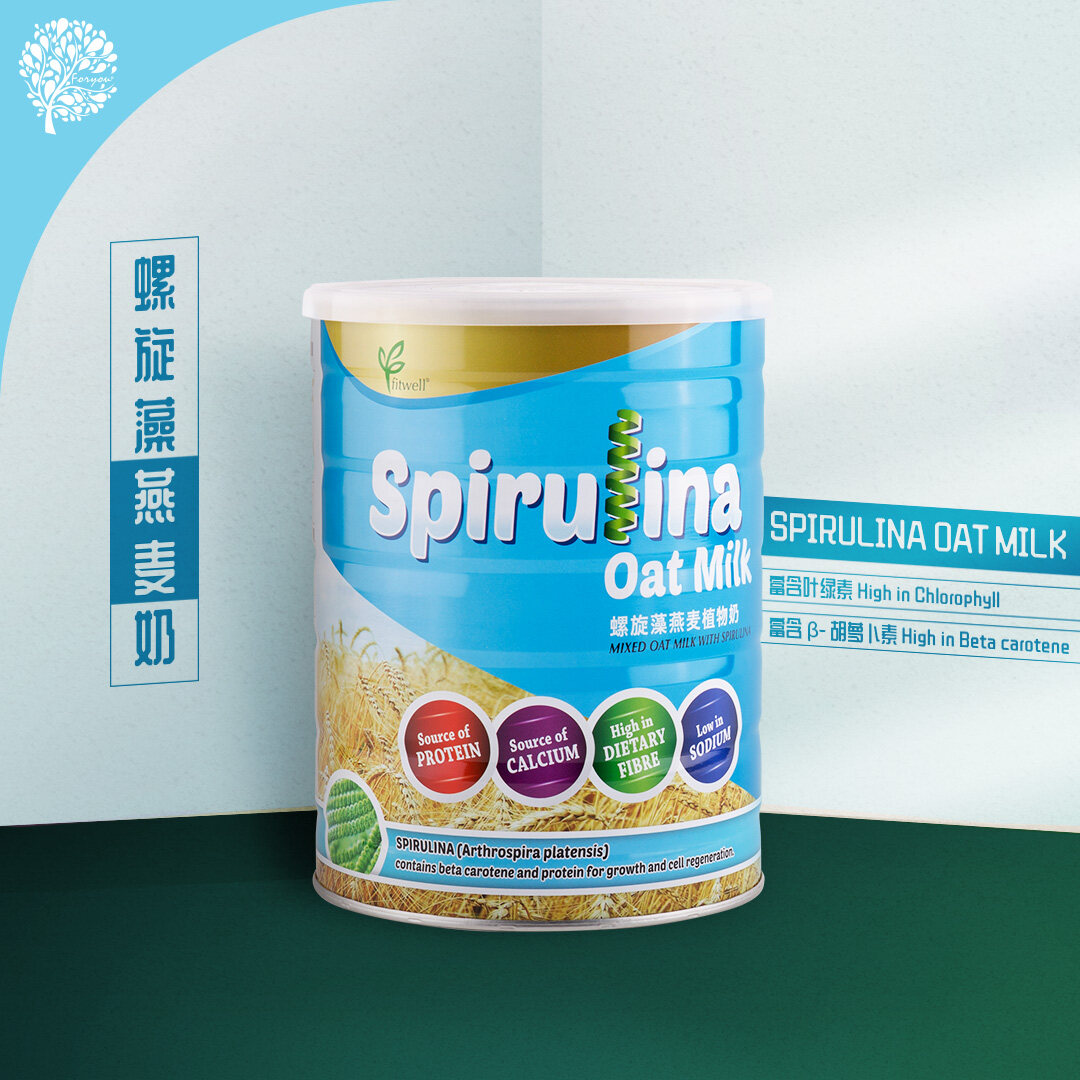螺旋藻燕麦奶 Spirulina Oat Milk - FITWELL【850g】(Nutritional Oat Beverage & Meal Replacement)