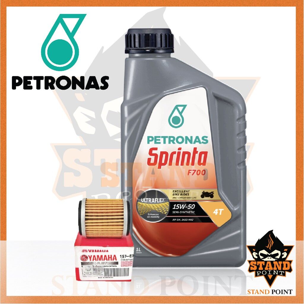 【Moto My】 Petronas Sprinta F700 Semi Synthetic Motor ENGINE Oil 15W-50 4T - OIL FILTER YAMAHA