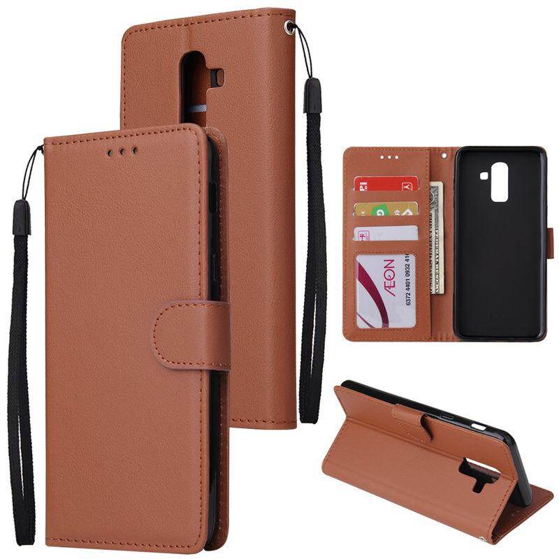Bao Da PU Sang Trọng Nhẹ Dành Cho Samsung Galaxy J8 2018 J810F Ngăn Đựng Thẻ Bên Trong 6.0 Inch Ốp Lưng Lật TPU