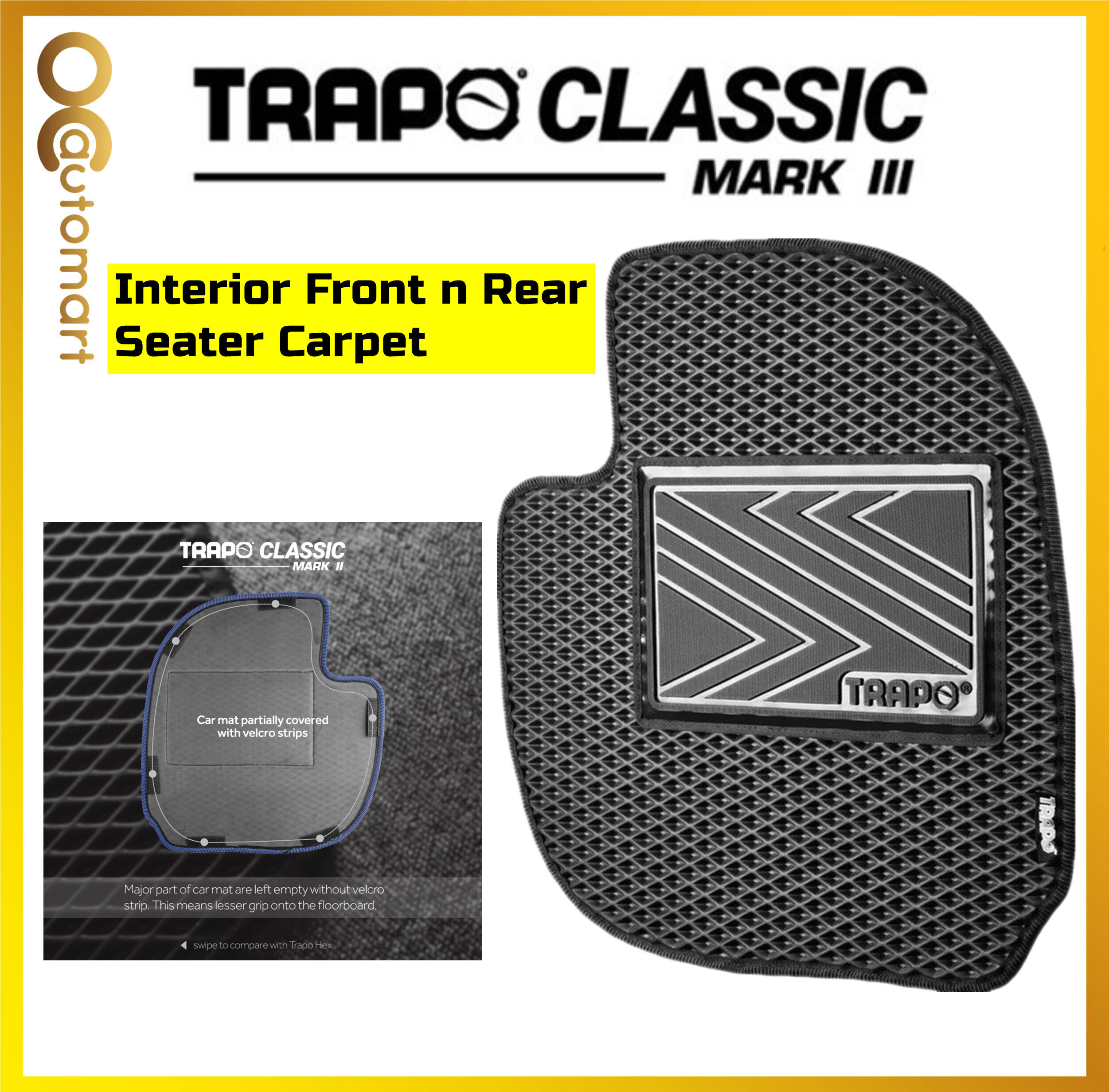 TRAPO HEX or Classic Customize Car Floor Mat for Proton X70 CBU 2018-2019 Carpet