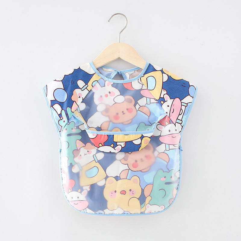 🔥Quality🔥 Waterproof Baby Bibs Eating Feeding Drawing Long Short Sleeve Cotton Clothes Apron Shirt Kids Children