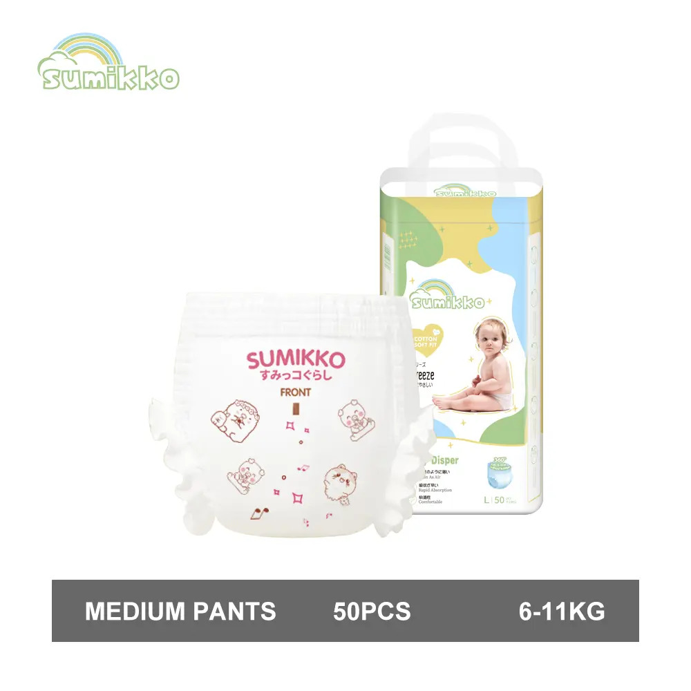 Seluar Tarik Ke Atas SUMIKKO 50PCS Lampin Bayi Semua Saiz Tersedia Saiz Besar Sederhana L XL XXL Lampin Pita