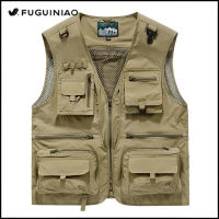 Mens Summer Outdoor Leisure Vest Multi-pocket Fishing Photography Large Size Vest