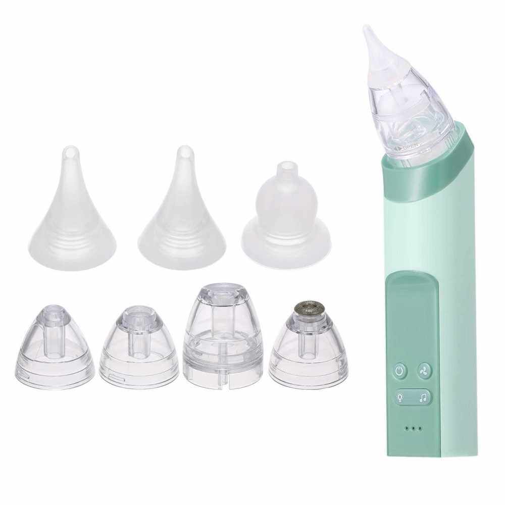 2 in 1 Baby Nasal Aspirator Blackhead Remover Electric Nose Suction Nose Cleaner Booger Sucker for Infants USB Charging (Standard)