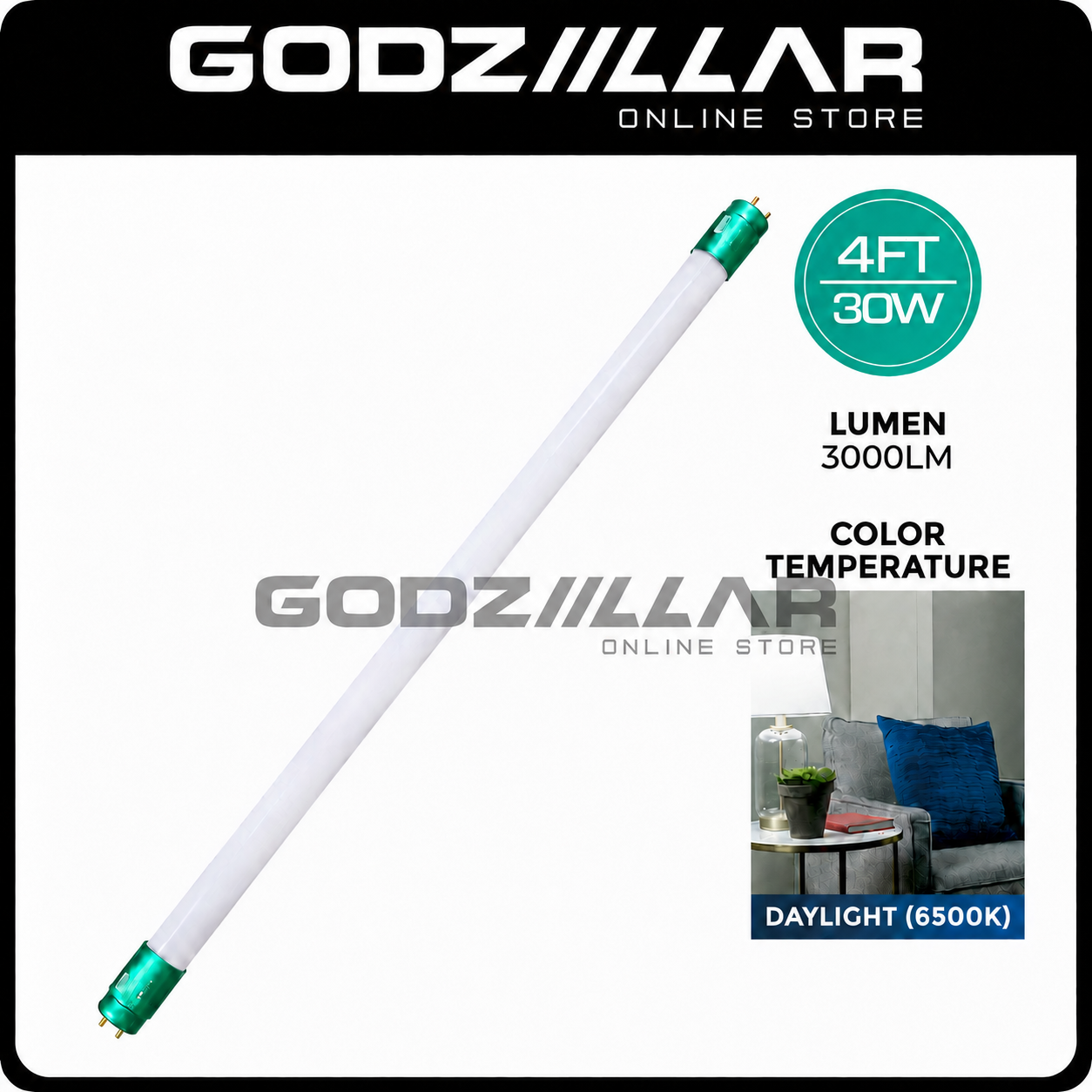(Sirim) Godziillar T8 LED Light Tube 50W 36W 32W 26W 20W Wall Ceiling Lighting Kalimantang Terang Siling Mentol Lampu LED