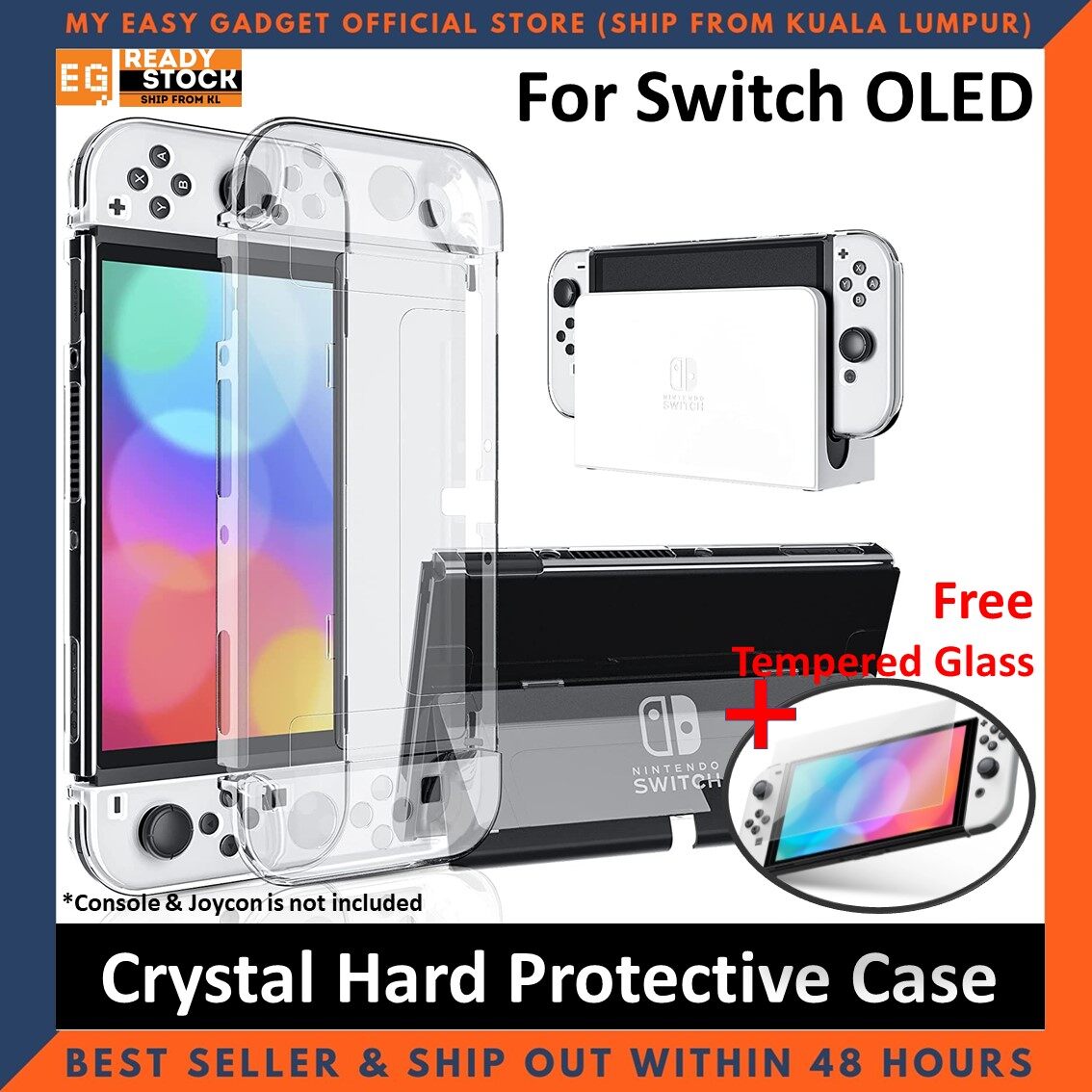 Nintendo Switch OLED / V2 / Switch Lite Detachable Crystal Clear Hard