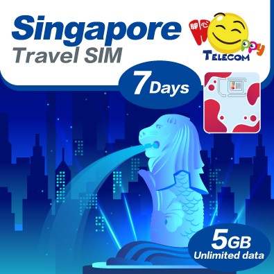 Happy Singapore SIM Card | Singtel | 5G/4G | 3–15 Days | 1–8GB High-Speed Data + Unlimited Data | Prepaid Travel SIM | Plug & Play | No Registration Required