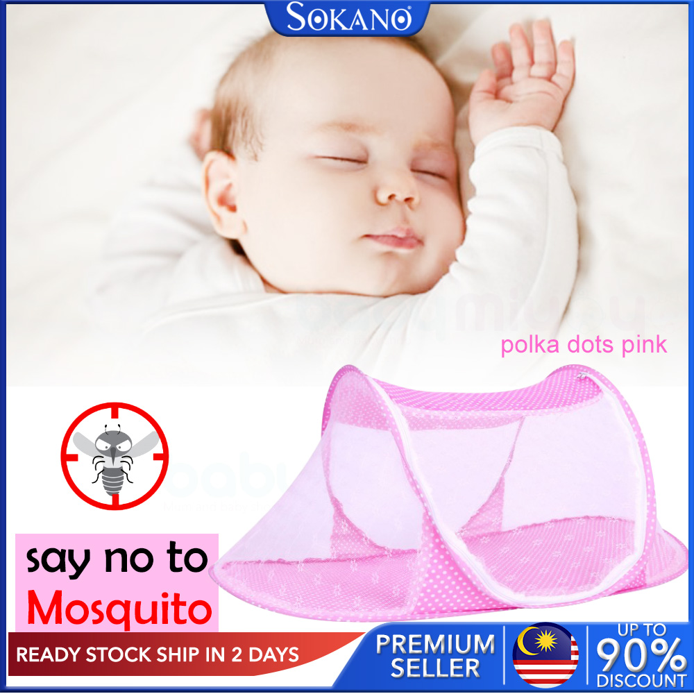 SOKANO Folding Baby Kids Mosquito Net Kelambu Khemah Tent Infant Mattress Mat Bed