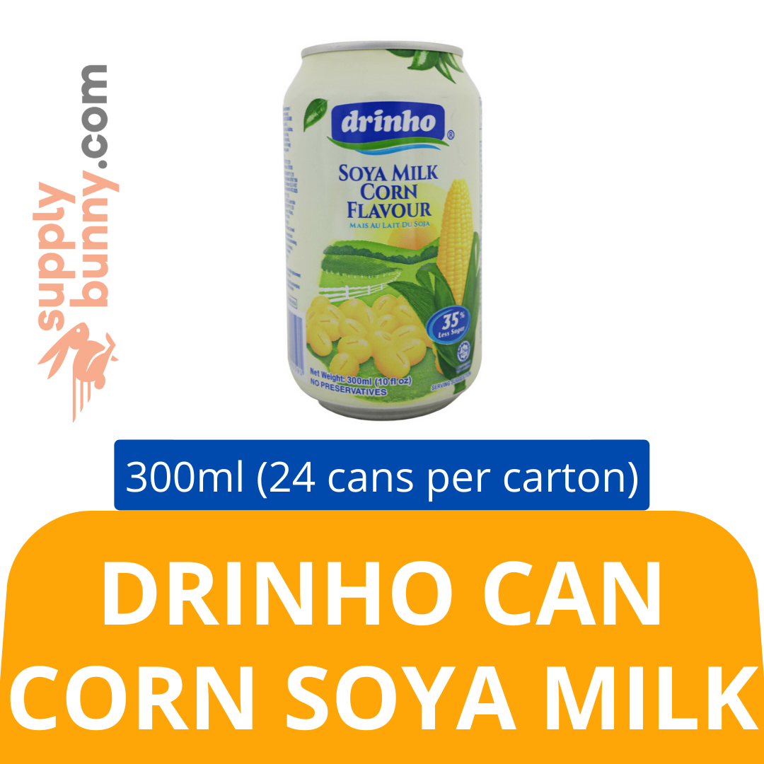 Drinho Can Corn Soya Milk (300ml X 24 cans) (sold per carton) 顶好罐装黍味豆奶饮料 PJ Grocer Soya Susu Jagung Tin