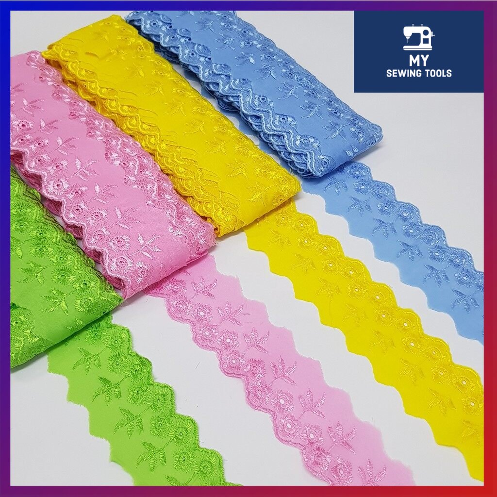 Cotton Lace 2 inch (by meter) Lace Sulam