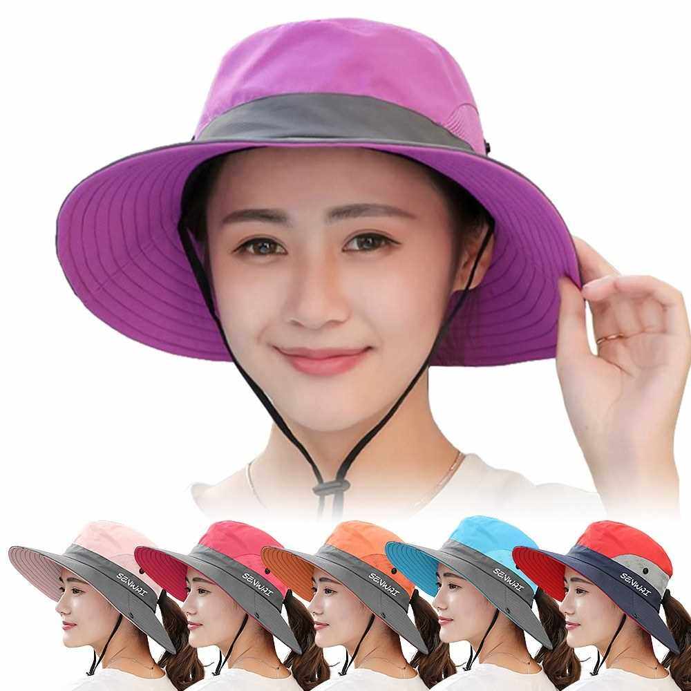 Sun Hat Wide Brim Boonie Hat Women UV protection Summer Cap for Beach ...