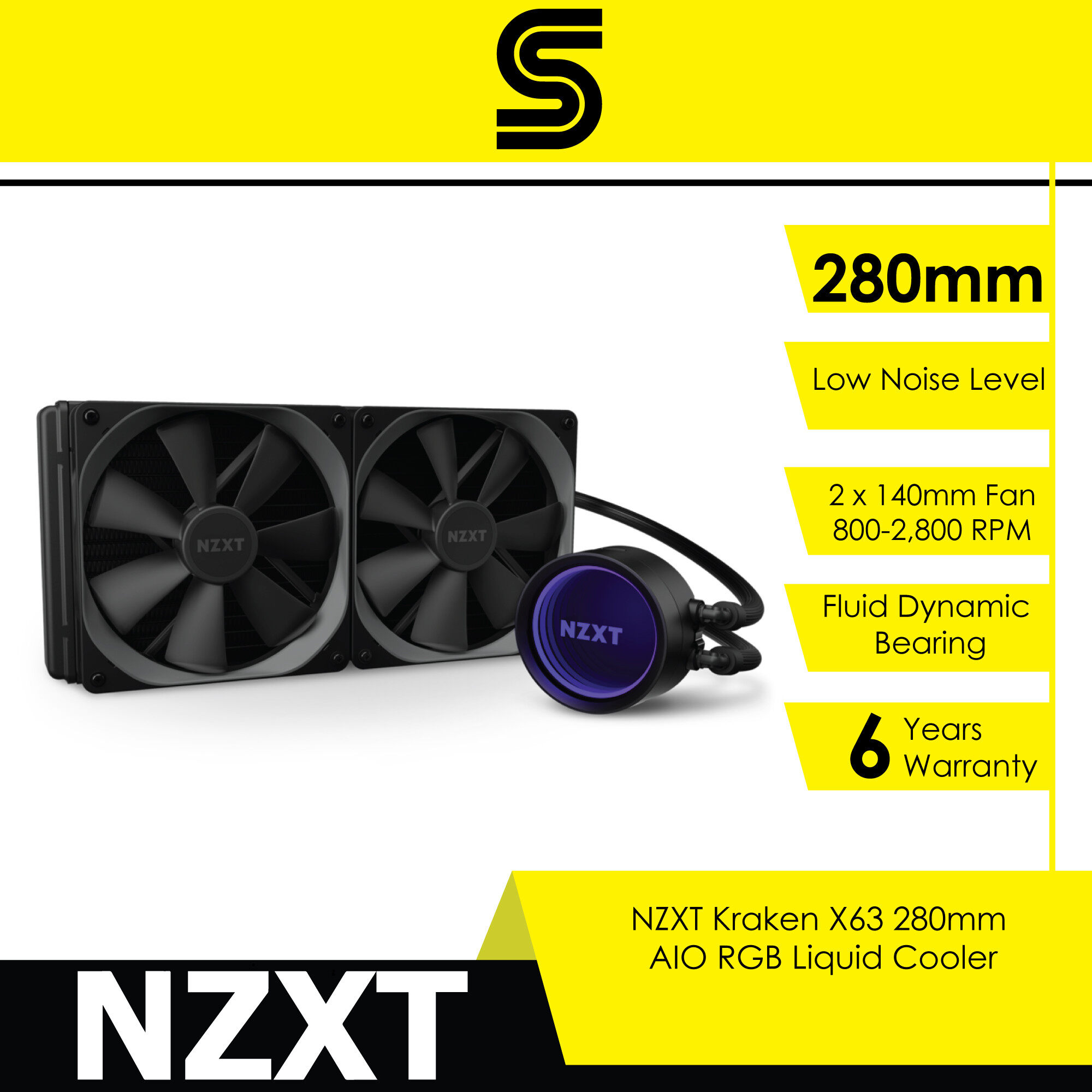 NZXT Kraken X63 280mm AIO RGB Liquid Cooler