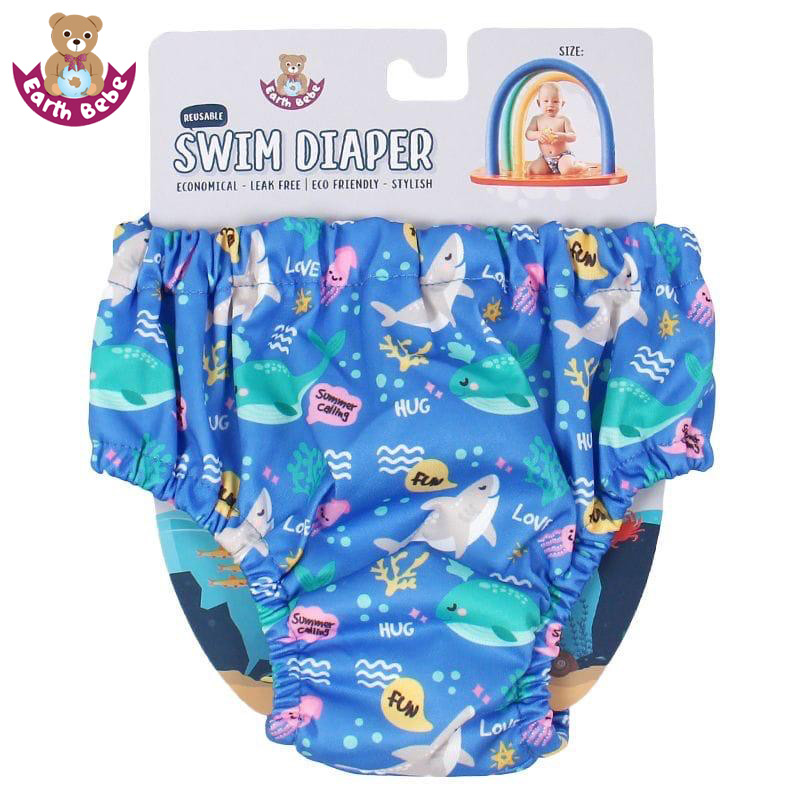 [EARTH BEBE] BABY KIDS COMFY COTTON & POLYESTER SWIM DIAPER PANTS KAPAS POLIESTER LAMPIN BERENANG SELUAR KANAK-KANAK