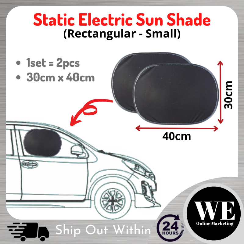 (Ready Stock) 30cmx40cm Universal Car Static Electric Sun Shade UV Protective Pelindung Cahaya Matahari Black Window Film Sunshade