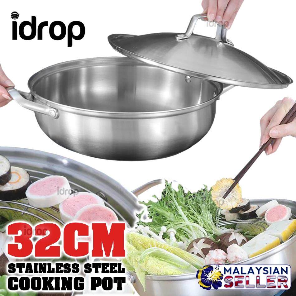 idrop 32CM Stainless Steel Kitchen Soup Cooking Pot