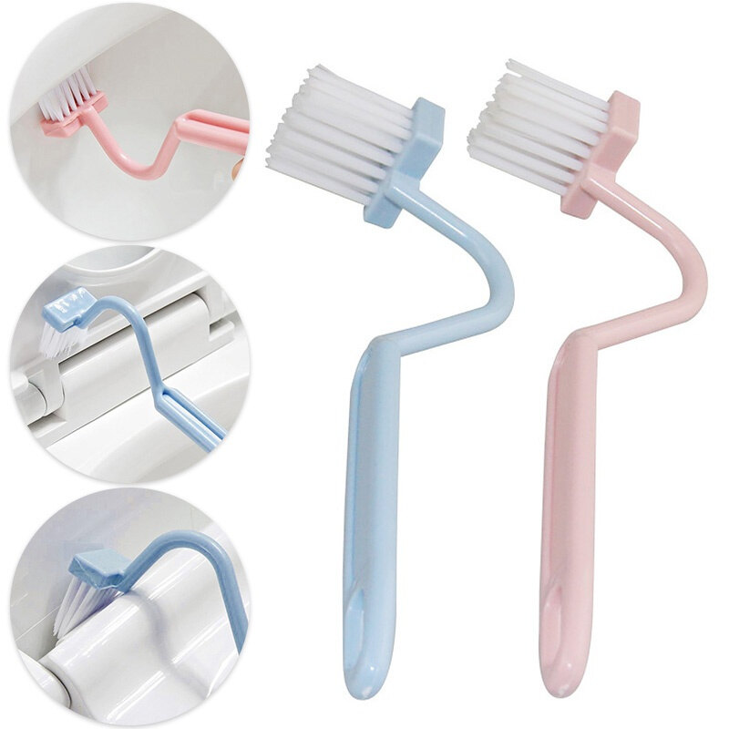 【TaroBall】Toilet Bàn Chải Cạnh Vành Bàn Chải Trượt Cong Có Nơ Bàn Chải Vệ Sinh Nhà Vệ Sinh Hình Chữ S Dụng Cụ Vệ Sinh Phòng Tắm Bàn Chải Góc Tay Cầm Vệ Sinh Nhà Cửa