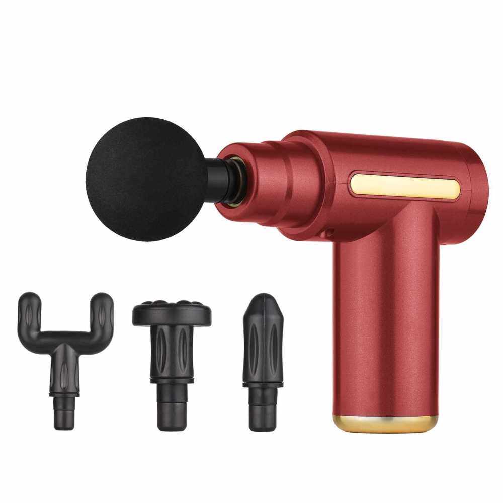 Massage Gun Mini Fascia Massager 6 Levels Muscle Soreness Relieves for Athletes Fitness People Portable Rechargeable Red (Red)