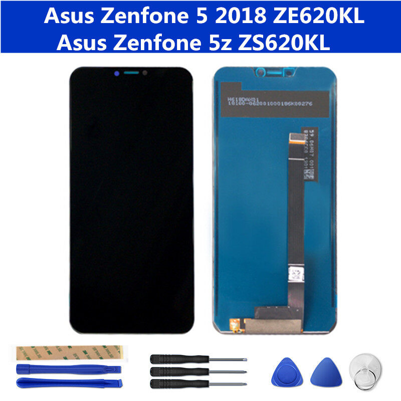 Dành Cho Asus Zenfone 5 2018 ZE620KL X00QD Bộ Số Hóa Màn Hình Cảm Ứng Màn Hình LCD Dành Cho Điện Thoại Zenfone 5z ZS620KL 6.2 Inch Linh Kiện Thay Thế Lắp Ráp Đầy Đủ