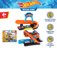 Hot Wheels City Toy Car Track Set Transforming Stunt Garage Playset & 1:64 Scale Die-Cast Vehicle (JHL94)