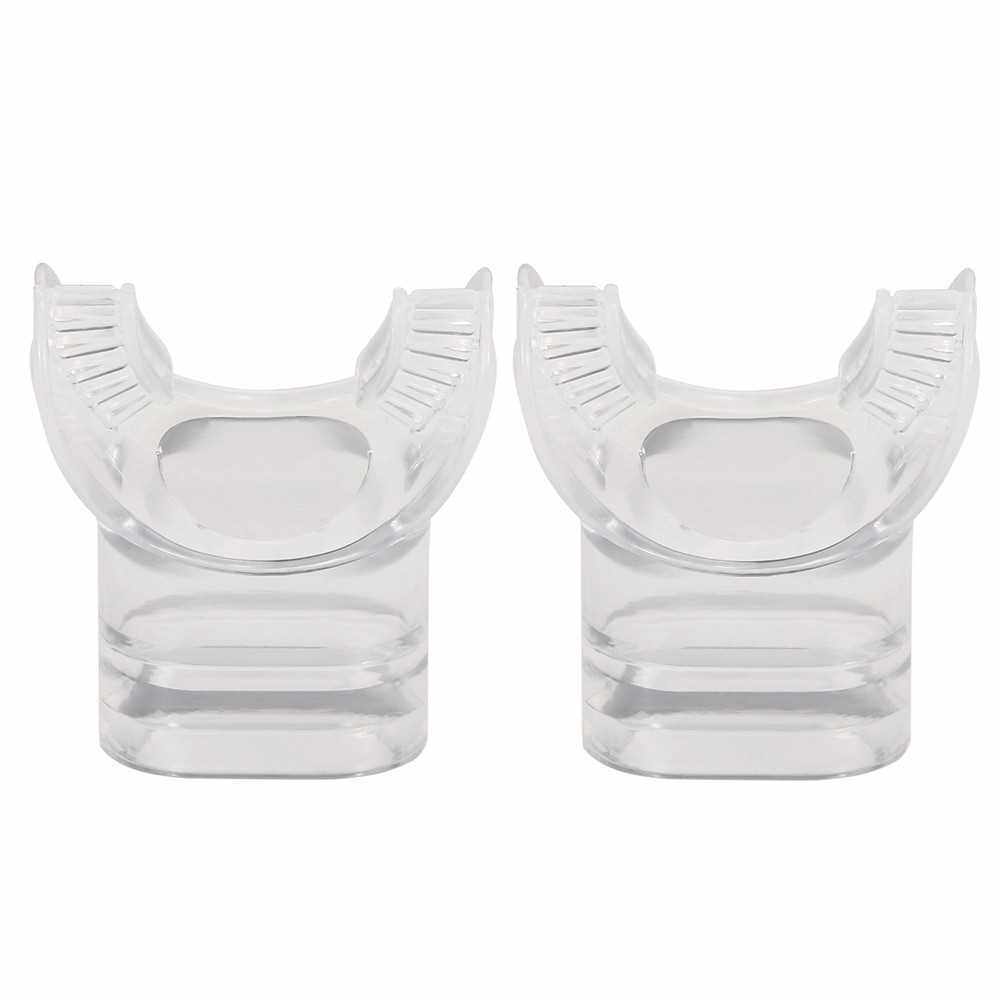 2 Pack Silicone Mouthpiece Replacement Snorkel Mouth Piece (Transparent)