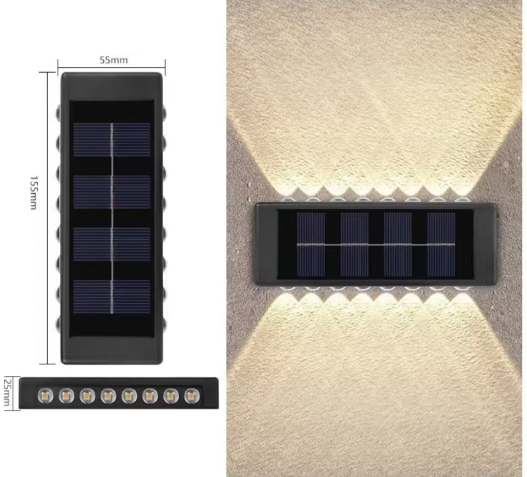 [ BorongPro ] LED Solar Wall Lamp Waterproof Solar Led Light Courtyard Street Landscape Garden Decoration Wall Lamp