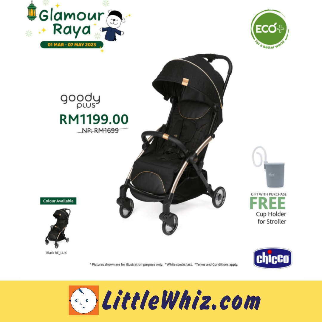 Chicco Goody Plus Stroller - Black RE Lux - Limited Edition ( FREE GIFT )